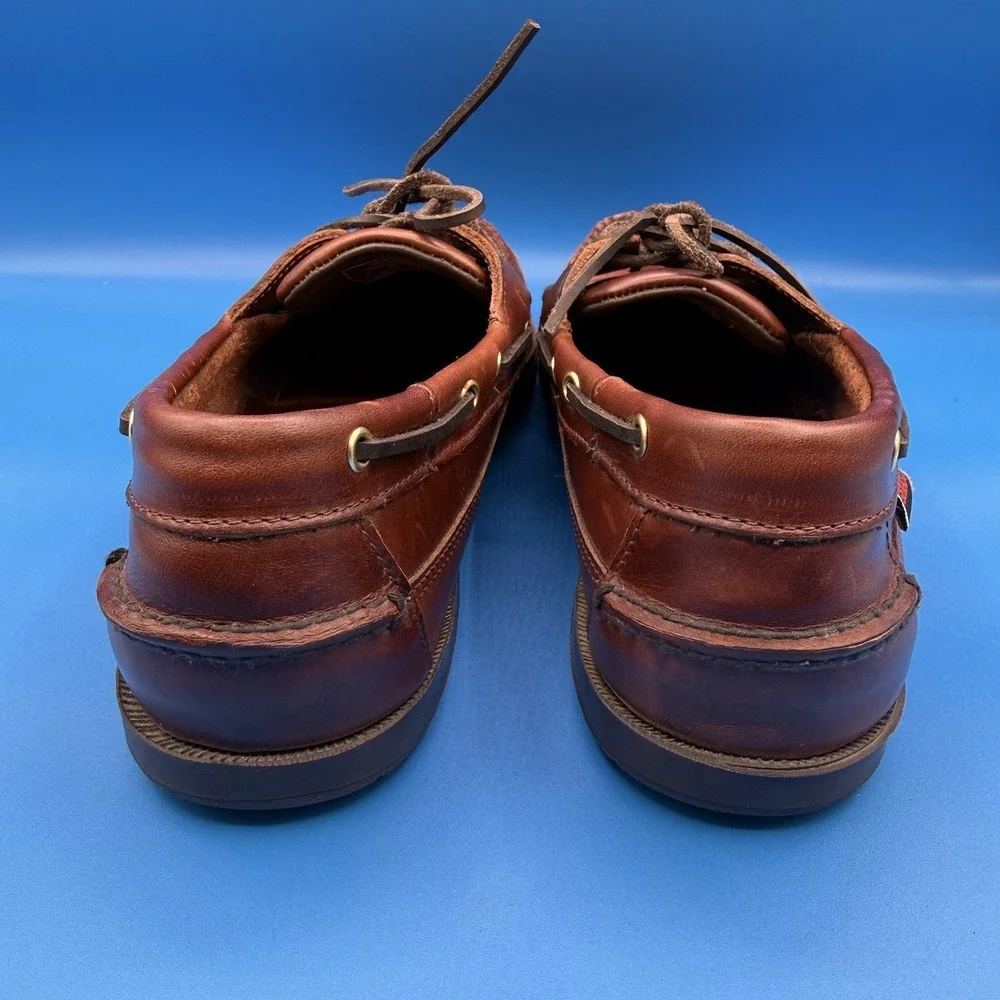 Sebago Men's Docksides Schooner Shoes Size 9.5 W Brown Leather